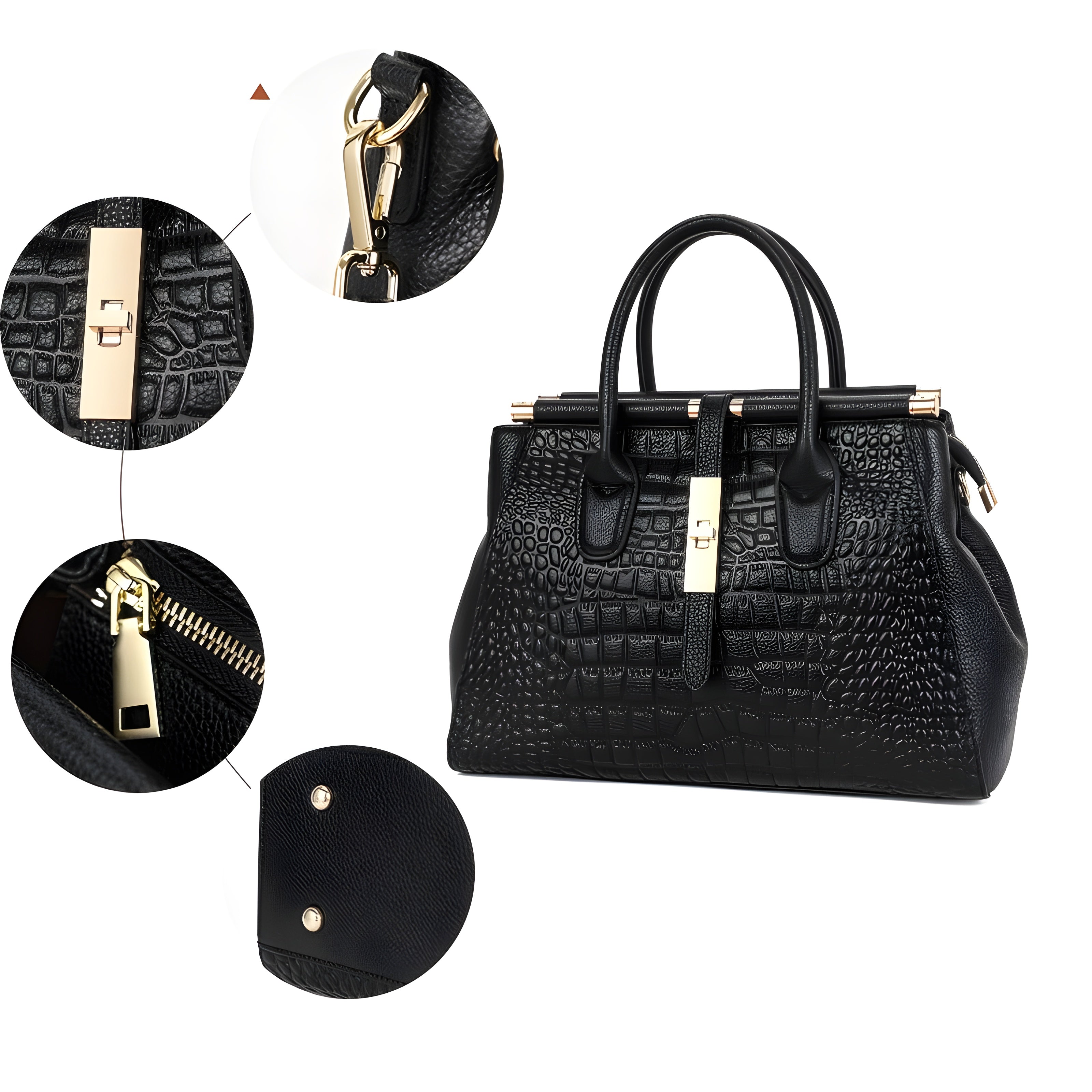 A woman carrying an elegant classic handbag on her arm as she heads out for the day.
