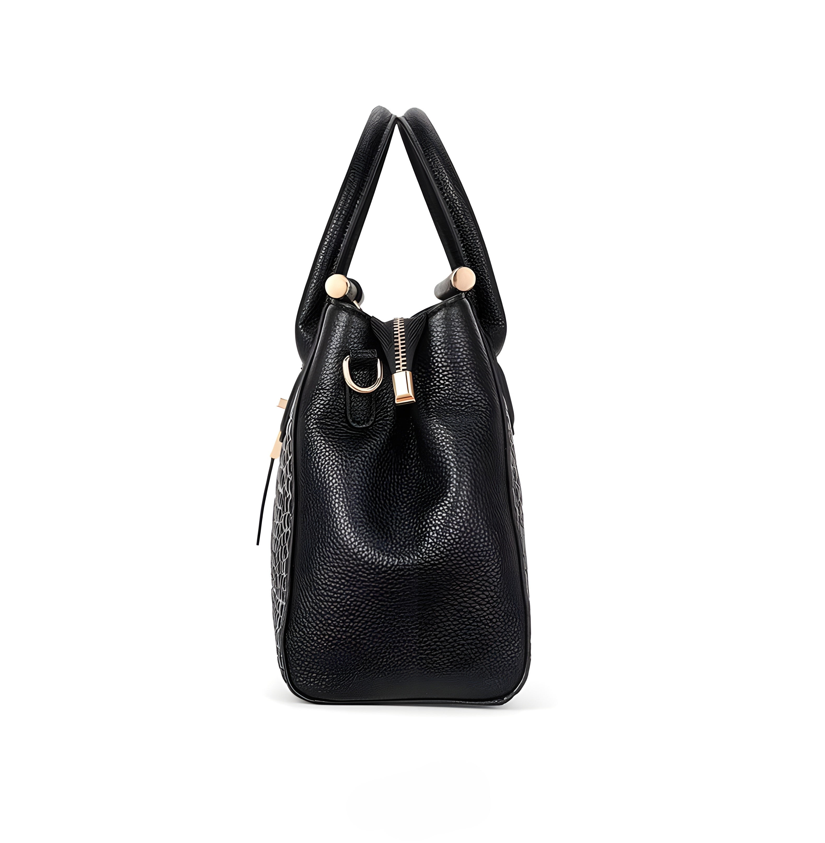 A woman carrying an elegant classic handbag on her arm as she heads out for the day.