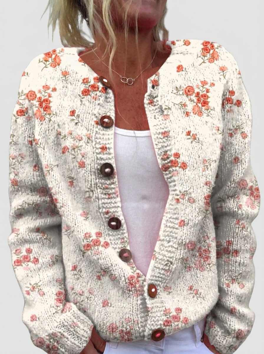 Michelle™ | Cardigan with Scattered Blooms